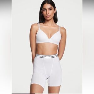 Victorias Secret Logo Cotton High-Waist Boxer Brief Panty Short Underwear. NWT